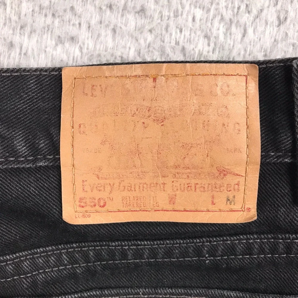 Levis 550 Jeans Women 16 MIS M Black High‎ Rise Tapered Relaxed Fit USA 90s Vtg